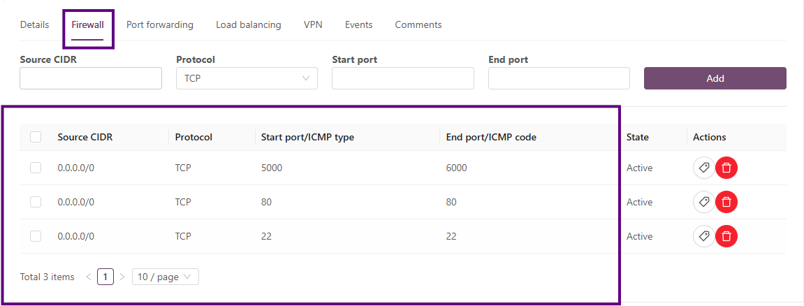 gns3 add firewall ports