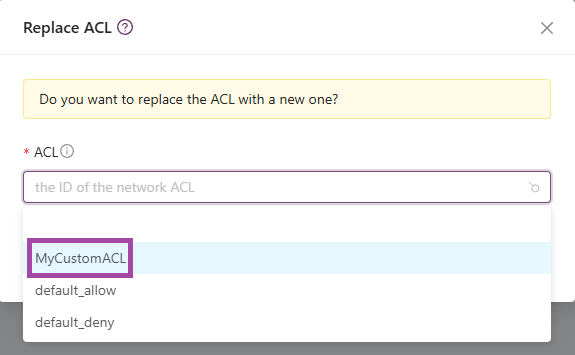 assign custom ACL